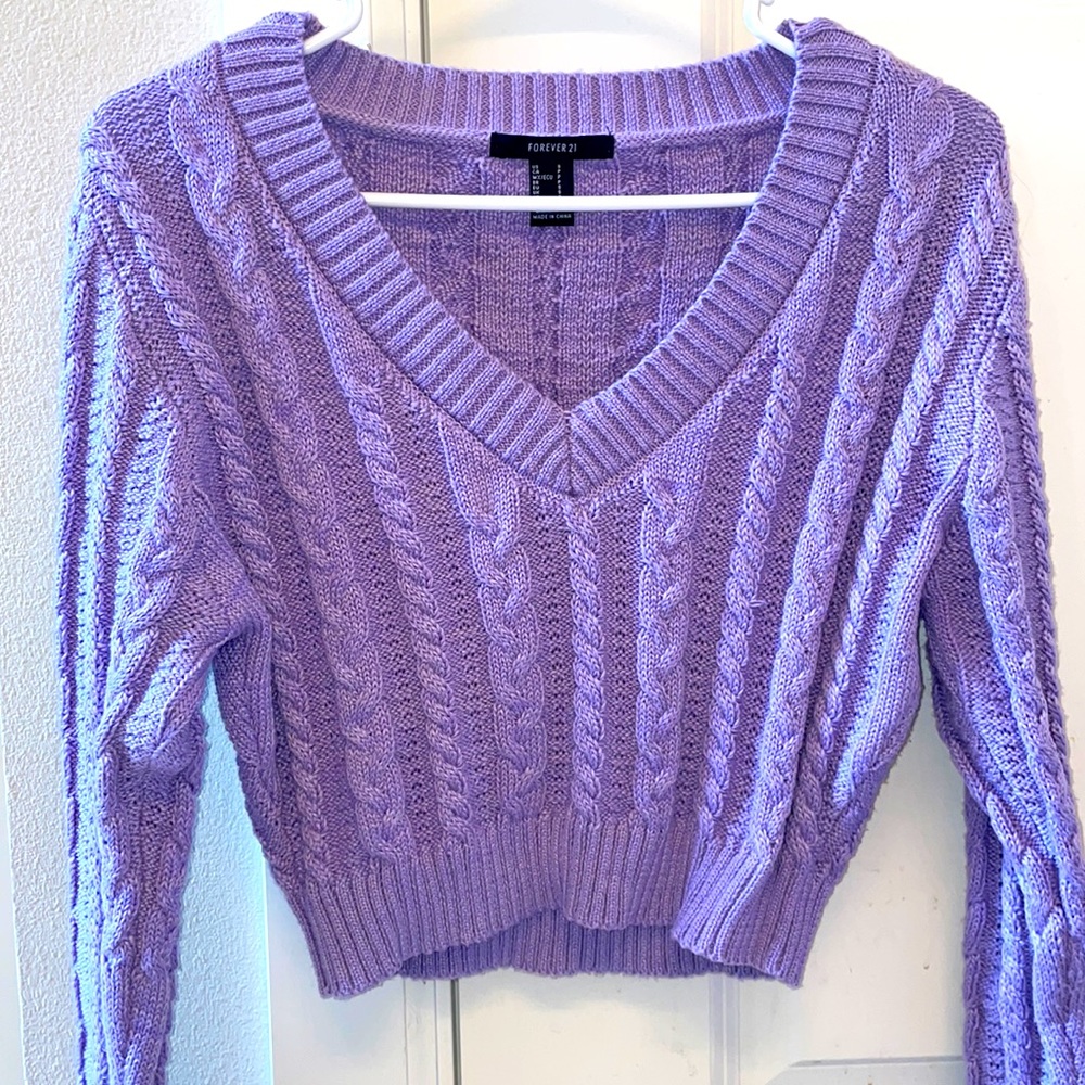 Small Lavender Cropped Sweater